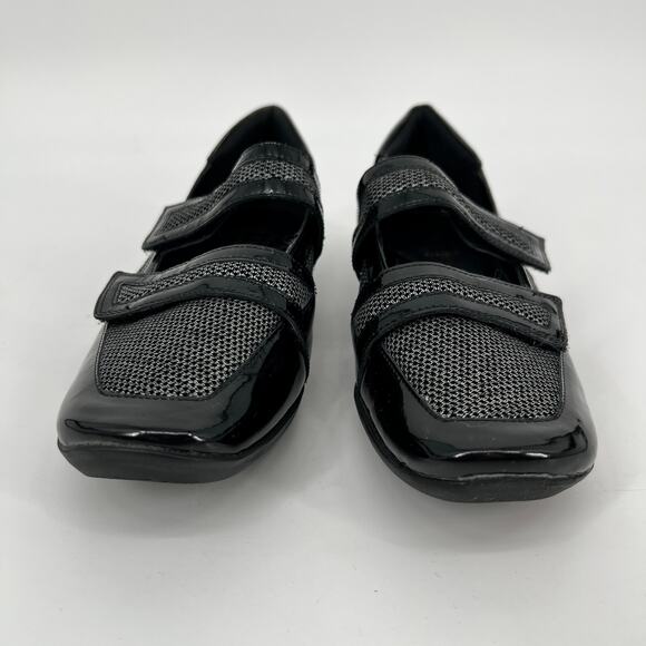 Sesto Meucci Soft Grip Loafer Women 7 Black Patent Leather Mary Jane Flat Italy - Picture 2 of 10